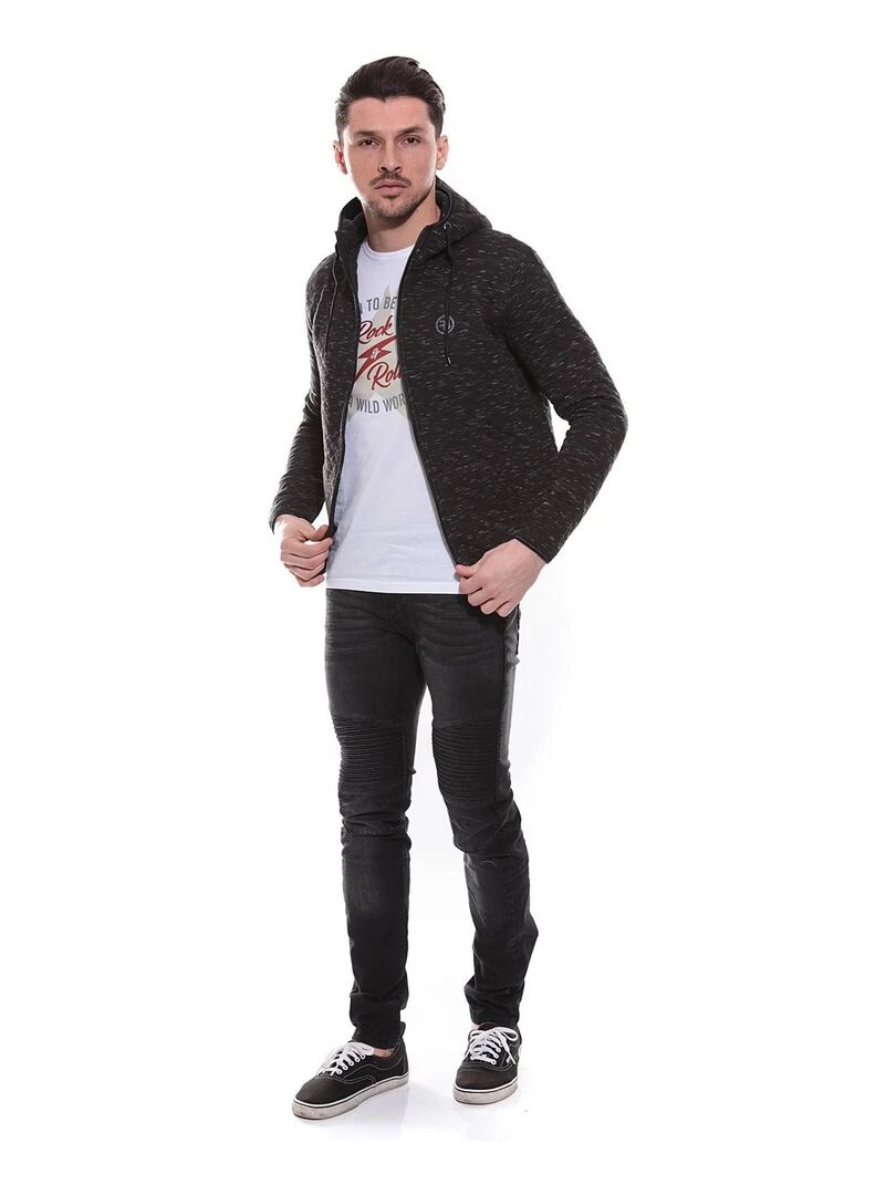 Sweat capuche zippé WANTOS   Noir