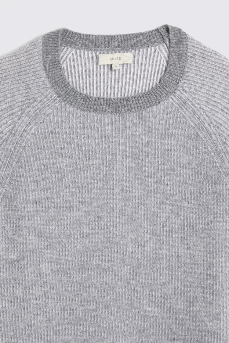 Light Grey Cashmere Crew Neck Jumper   Buy Online at Moss