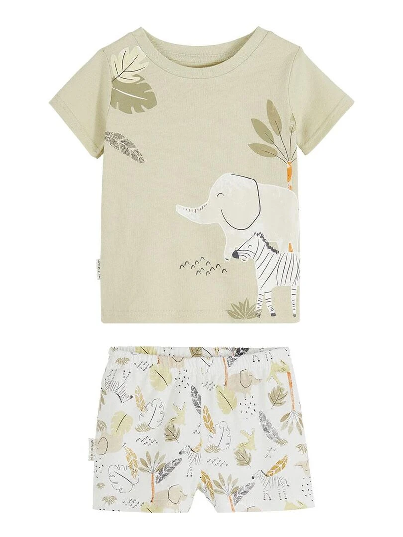 Pyjama enfant manches courtes vert Zagora Vert
