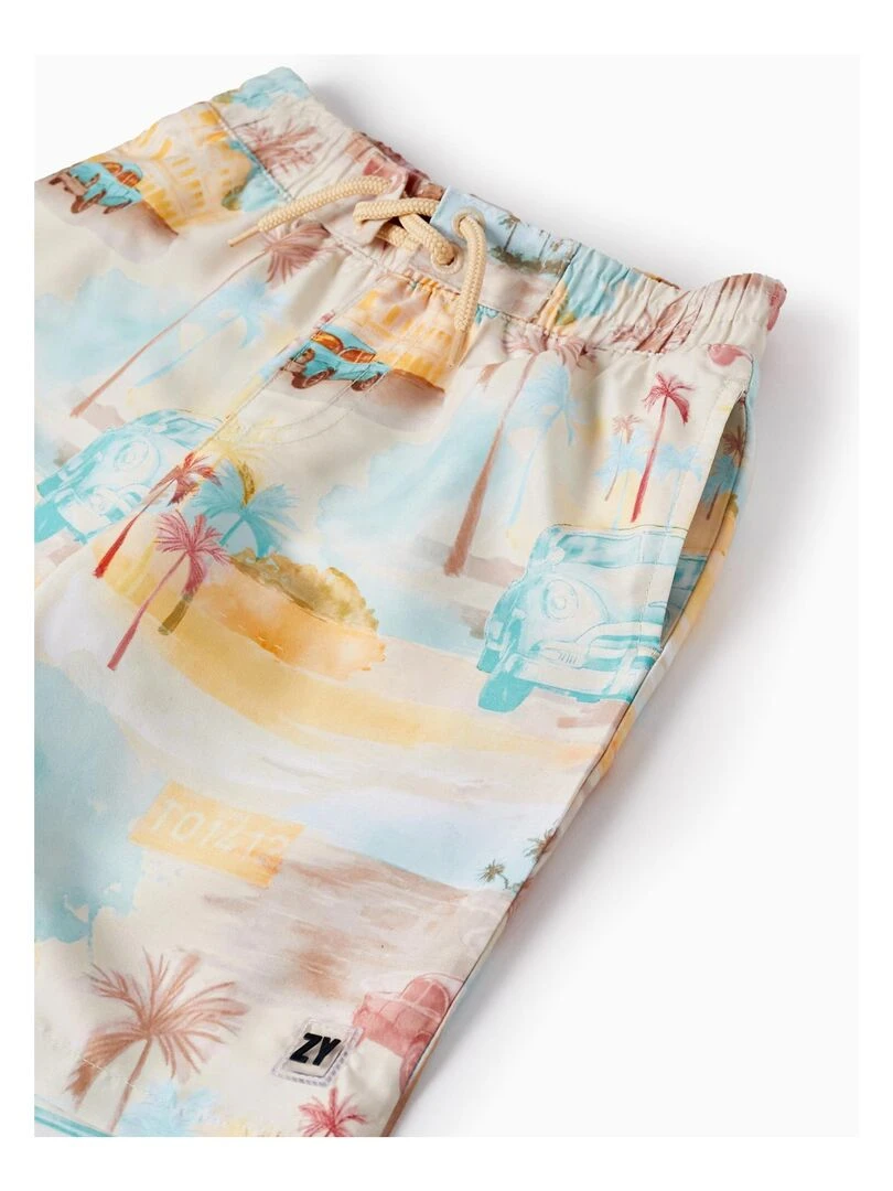 Short De Bain Up 80 Avec Motif Pour Garçon 'Cuba'  CUBA   Blanc