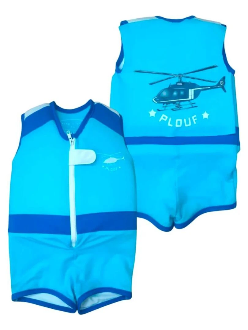 Maillot de Bain Fly Enfant avec Flotteurs Accessoire de Natation Garçon Bleu
