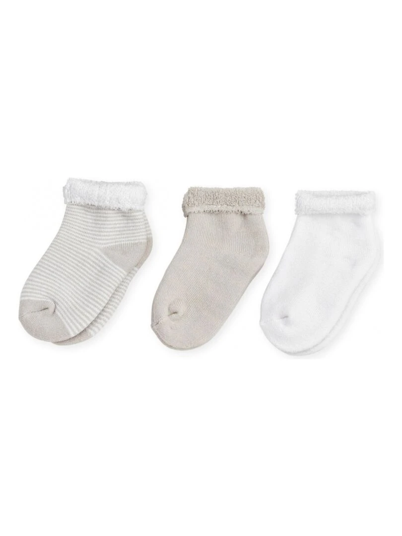 Lot De 3 Paires De Chaussettes Beige Et Blanc (0 3 Mois) Beige