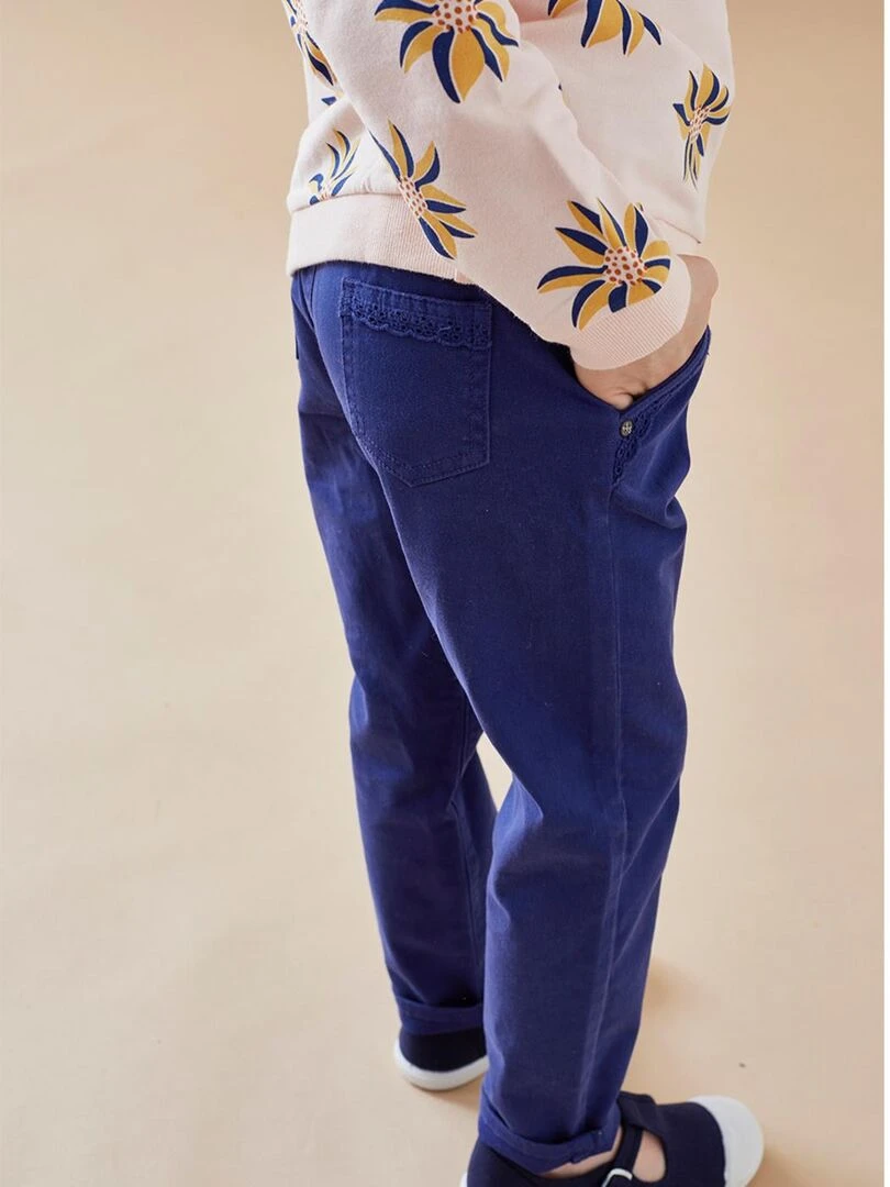 Pantalon dentelle en twill Noukie's Bleu