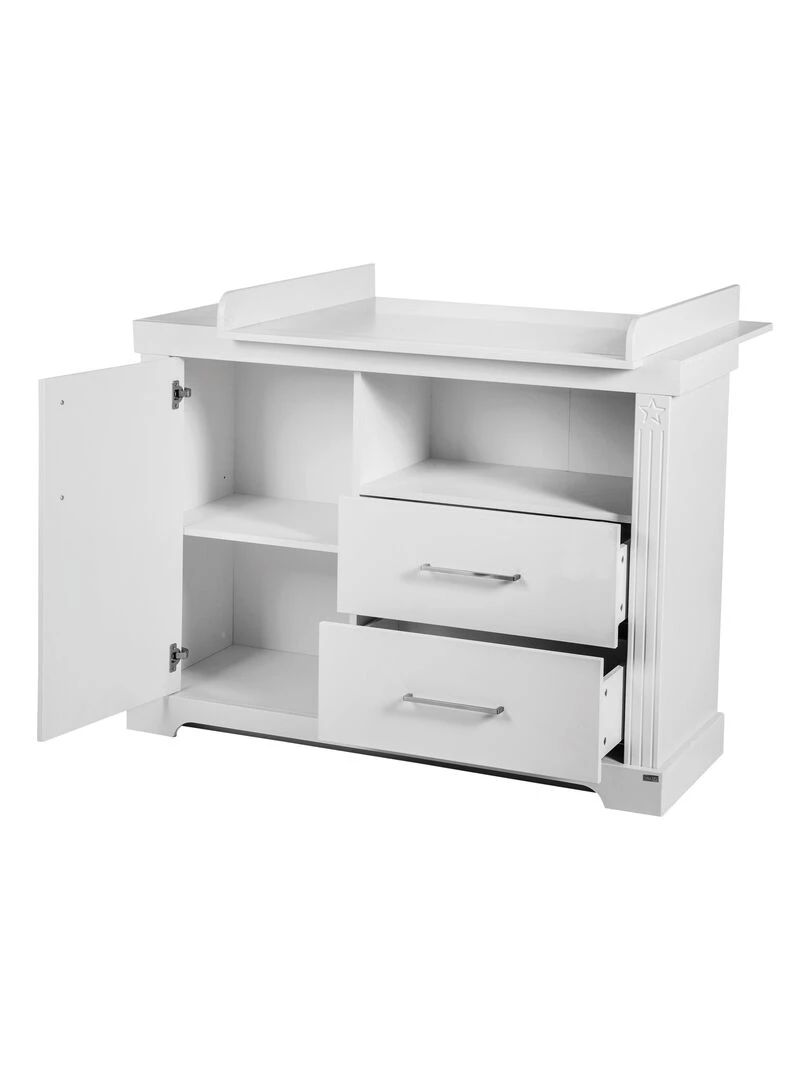 ROBA Commode à Langer "Maxi" – avec Plan à Langer Amovible – Style maison de campagne   Blanc