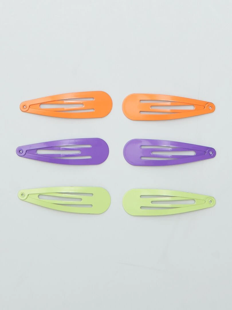 Lot de 6 pinces clic clac colorées Violet