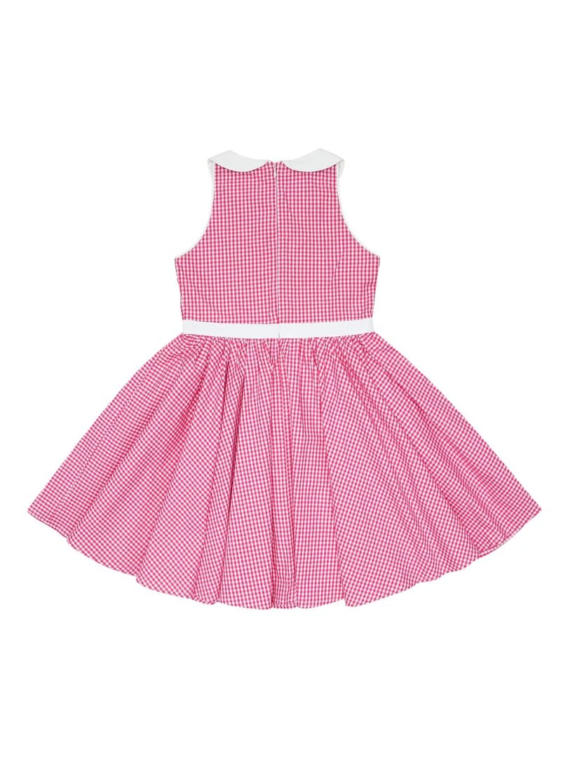 Robe Qui Tourne Fille  Carrx Vichy Rose  Col Claudine  HEPBURN   'LA FAUTE A VOLTAIRE'   Rose framboise