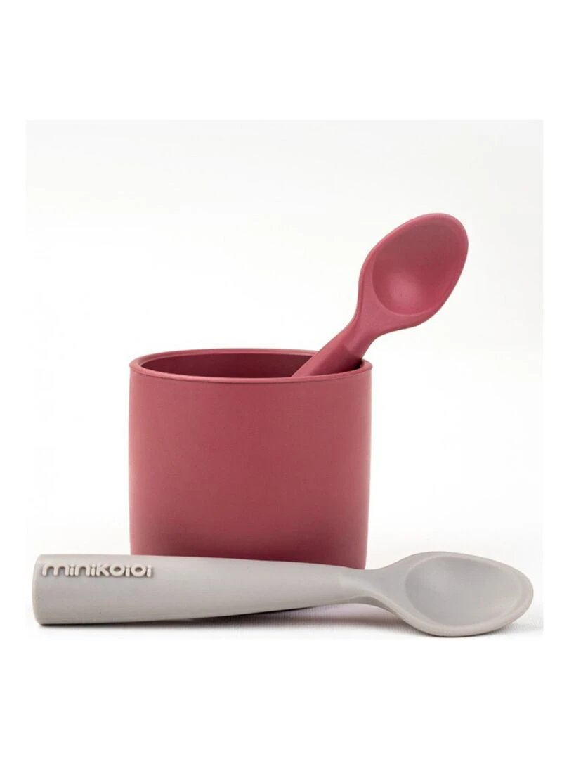 Cuillère bébé en 100% silicone   Jaune