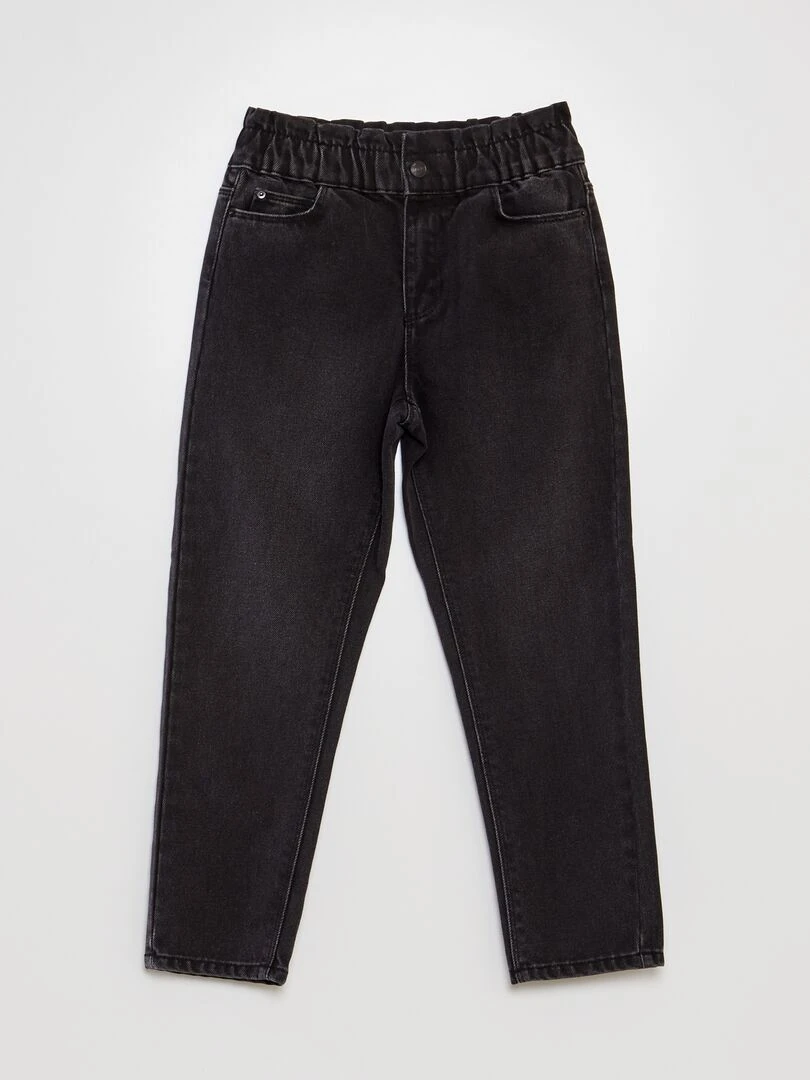 Jean mom paperbag Noir