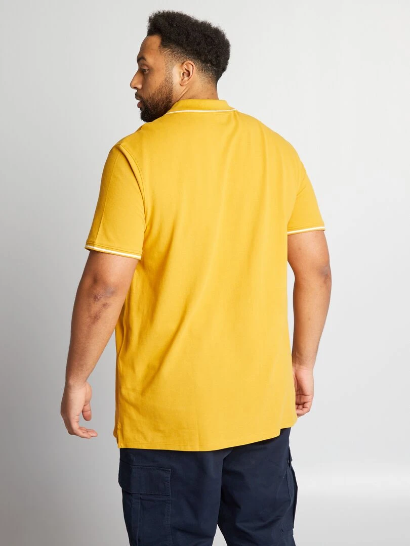 Polo en coton à contrastes   Jaune