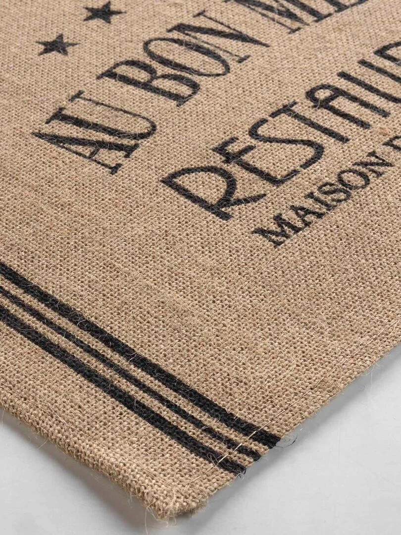 Set de table en jute imprimée Noir