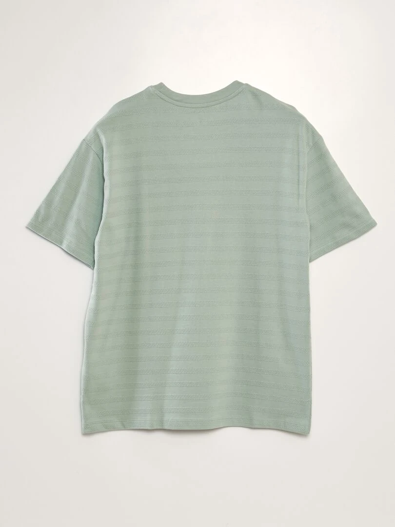 T shirt en coton texturé Vert