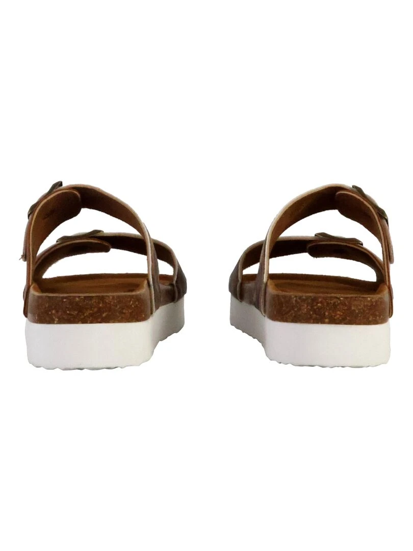 Mules Plate Cuir Solinea   Marron