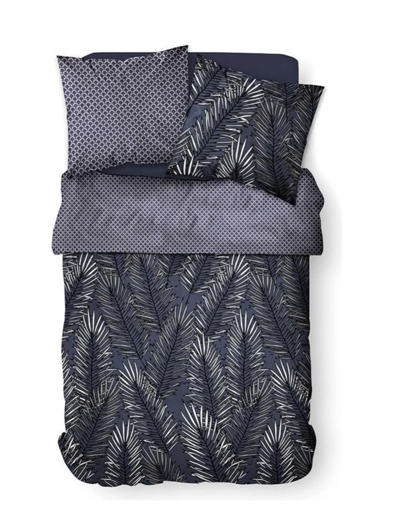 Housse de couette Sunshine Bleupalm + taie(s) 100% coton 57 fils Bleu