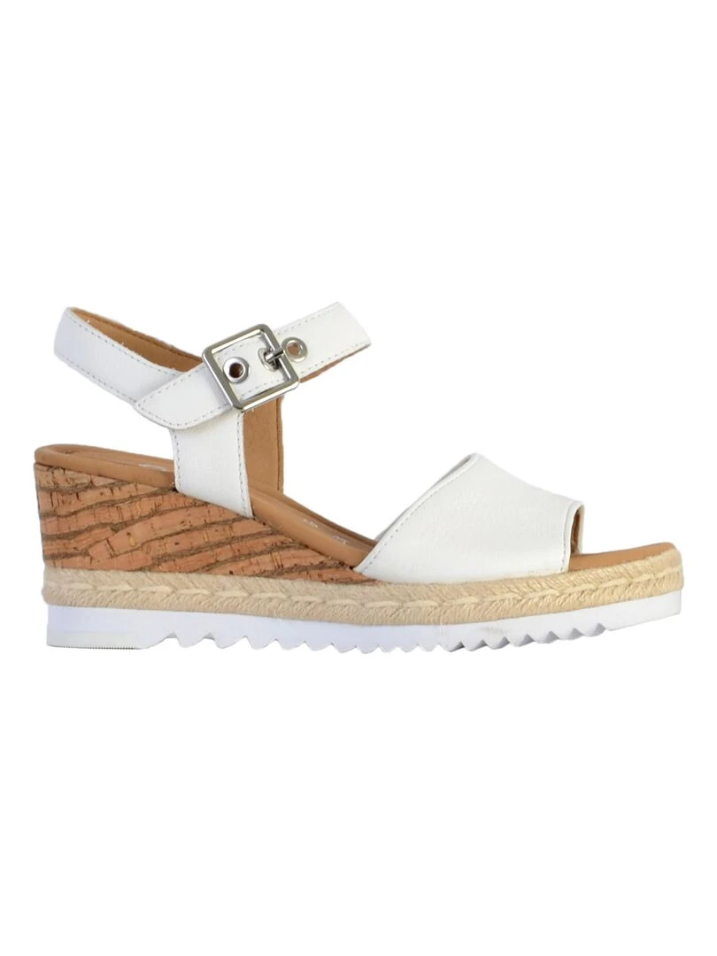 Sandale Cuir Compensée Gabor Cervo   Blanc