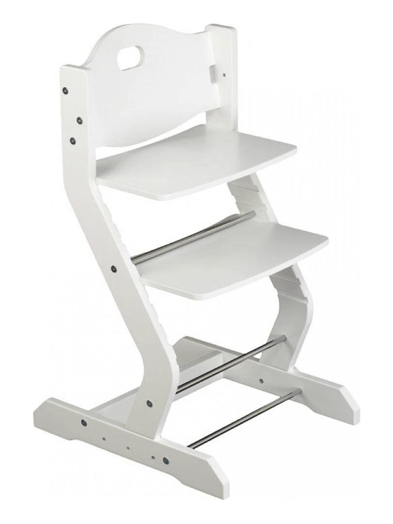 Chaise Haute Pour Enfant En Hêtre Massif Blanc Blanc