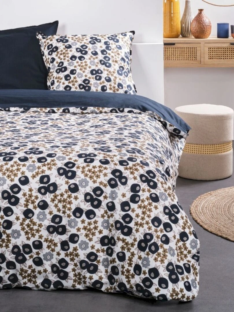 Housse de couette Sunshine Millefiori + taie(s) 100% coton 57 fils Bleu