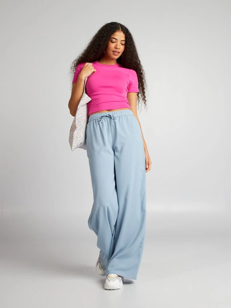 Pantalon large city Bleu