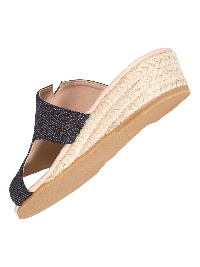 Mules claquettes Femme talon Jean Noir   Noir