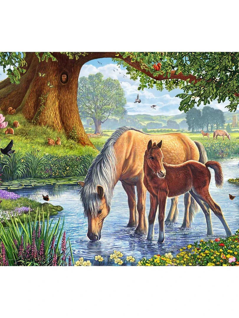 Puzzle 150 pièces : Chevaux dans le ruisseau N/A