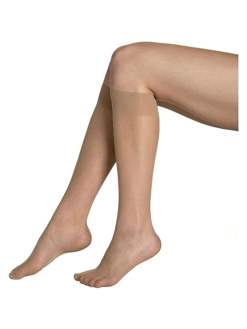 Lot de 2 paires mi bas 15 DEN Pretty   Beige