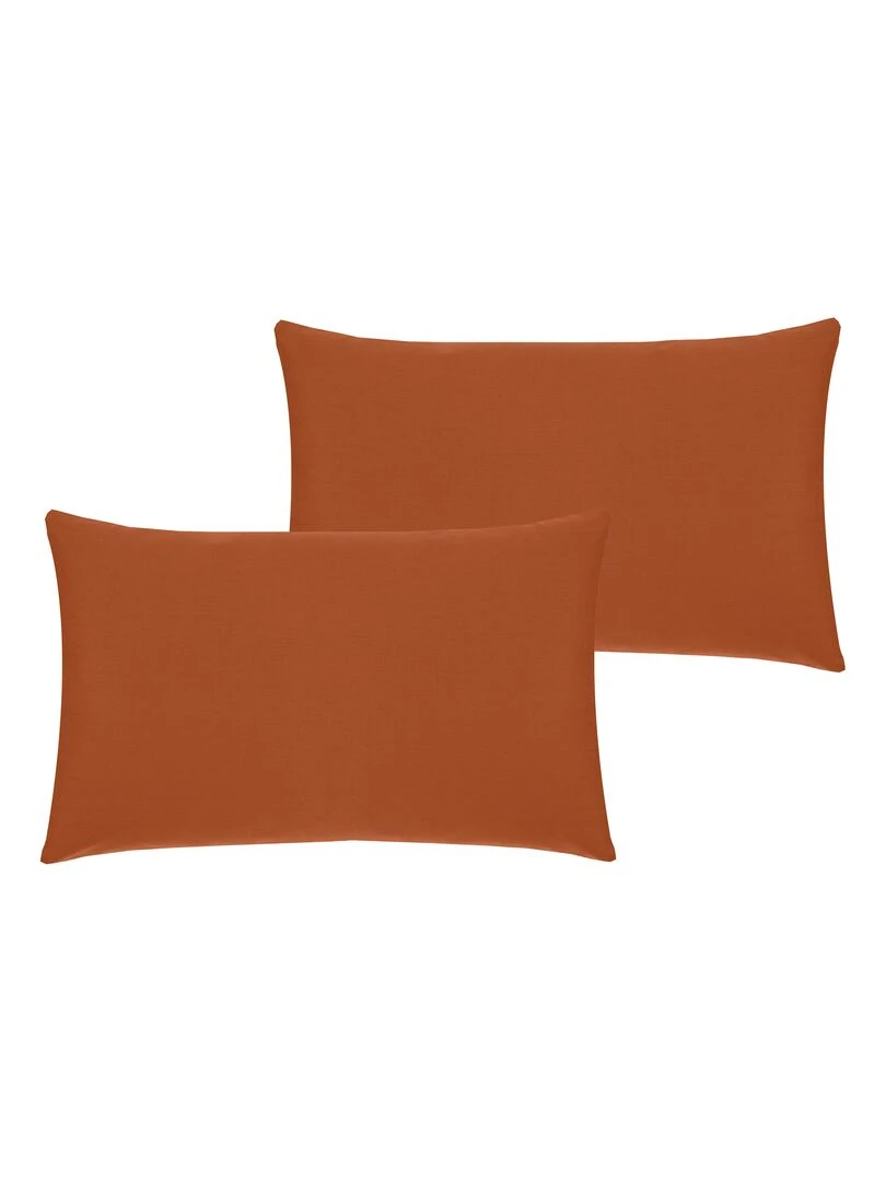 Lot x2 Taies d'oreiller 100% coton Bio 'Ptit Basile' Rouge