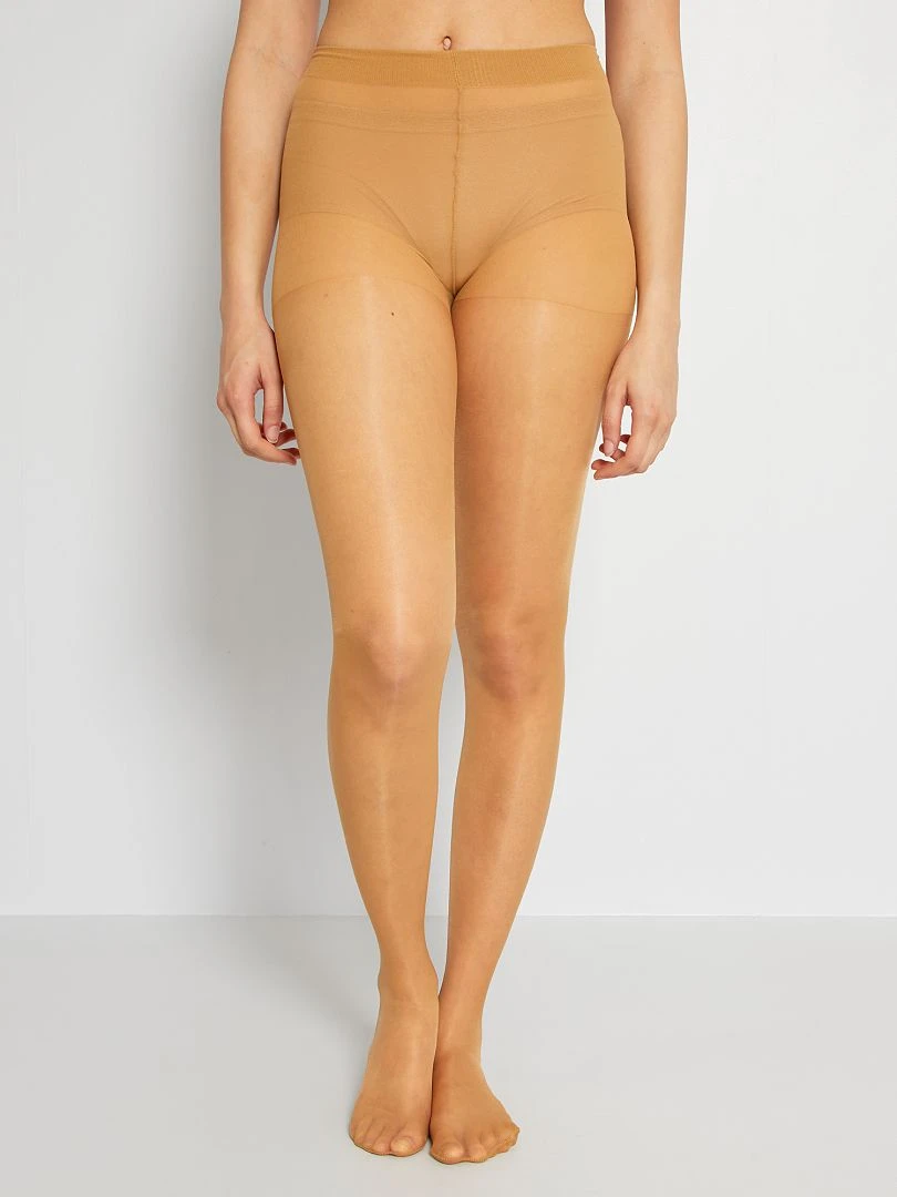 Lot 2 paires de collants 20D   beige