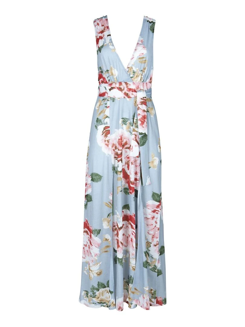 Robe longue estivale Hawaii   Gris