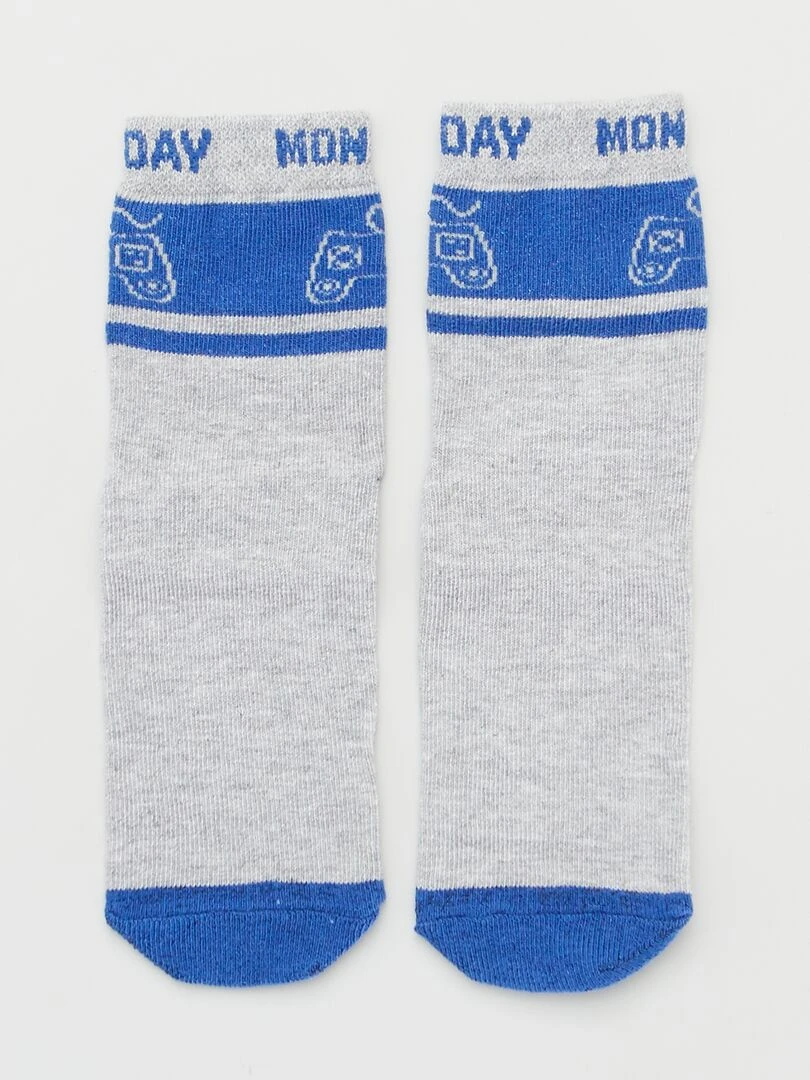 Lot 5 paires de chaussettes 'semainier'   Gris/couleur