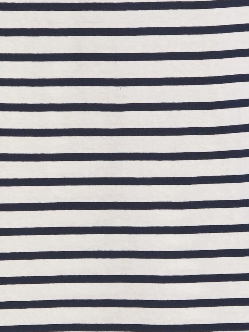 T shirt marinière en coton Blanc/bleu