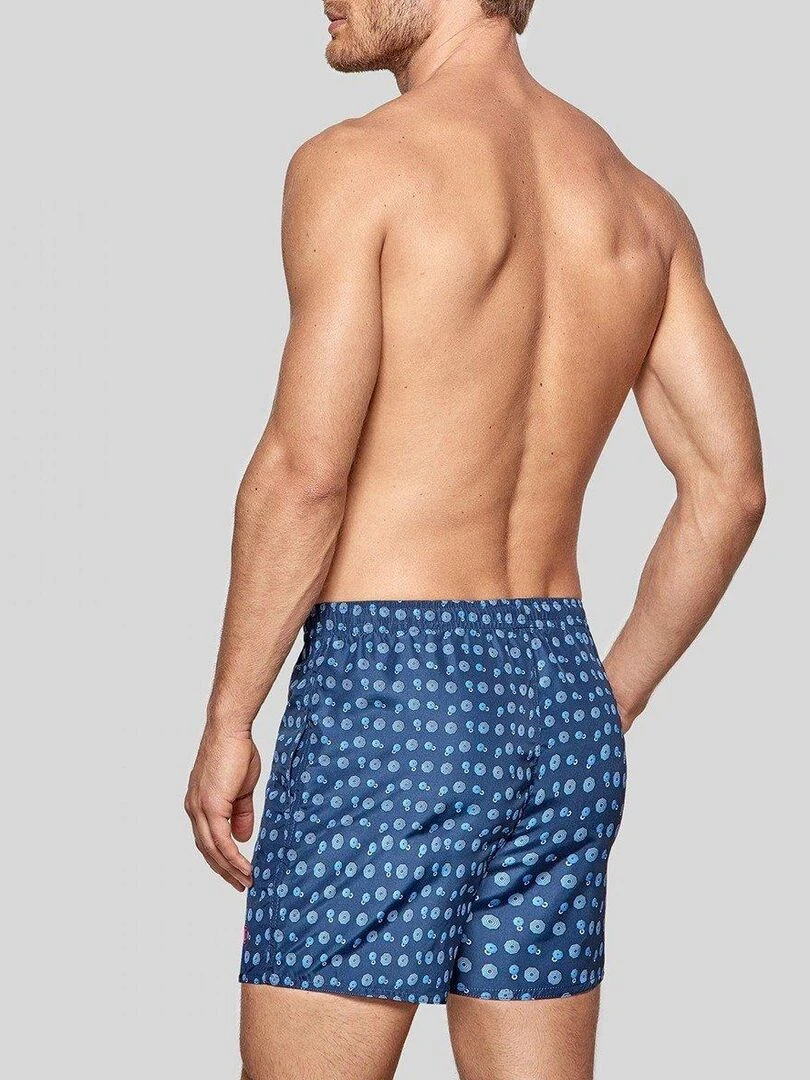 Maillot de bain short imprimé parasols Fallonica   Bleu