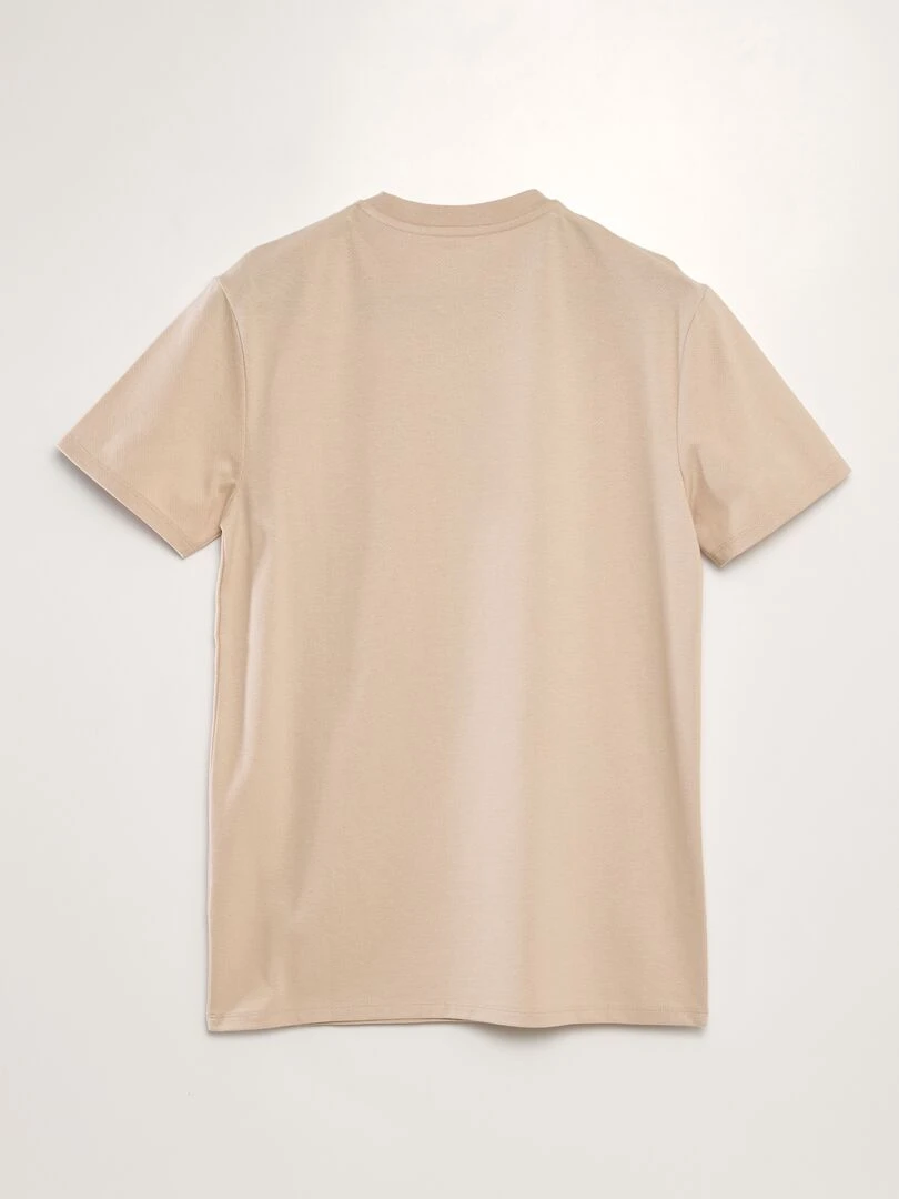 T shirt moucheté à poche poitrine   Beige