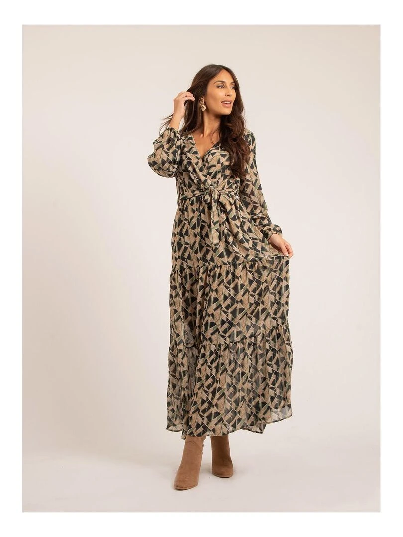 Robe longue motifs IVINA   Vert