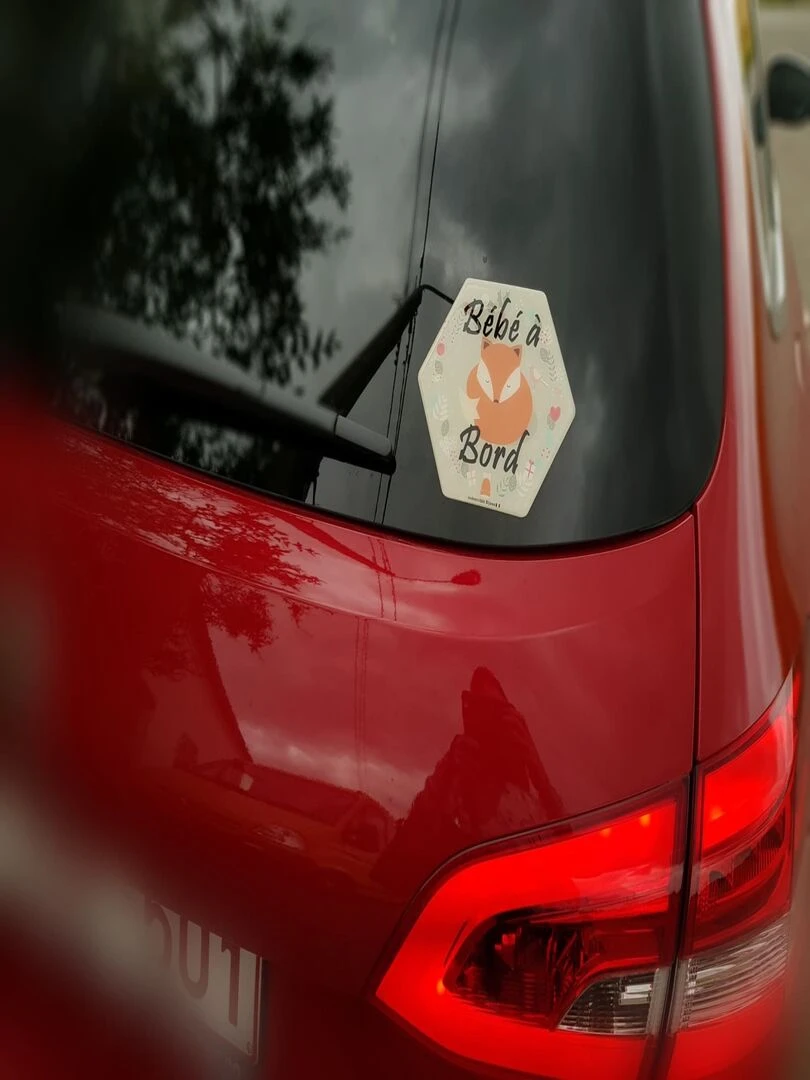 Adhésif / Autocollant bébé à bord   Renard   Orange