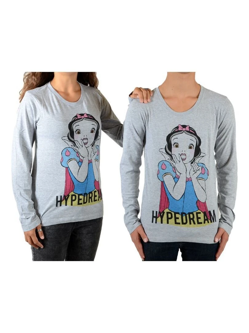 Tee Shirt Little Eleven Paris Reige LS Mixte Garçon Fille Gris Chiné Gris