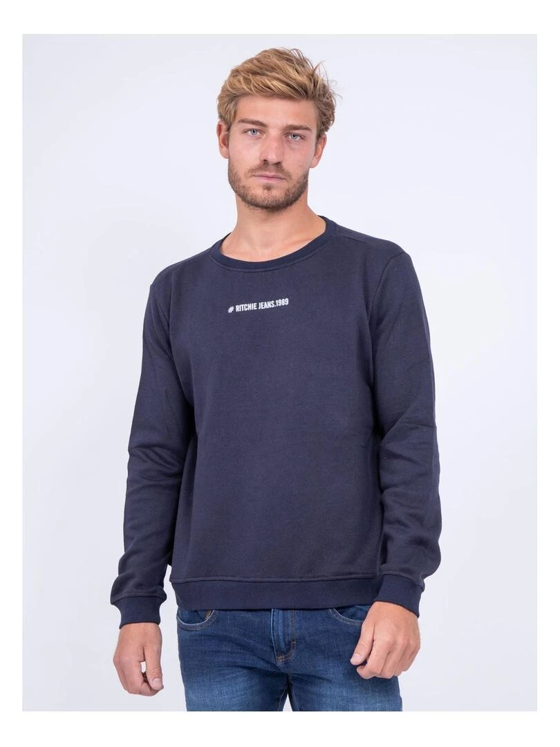 Sweat col rond WETTO Bleu marine