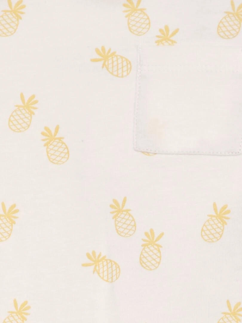 T shirt imprimé à poche Blanc pine