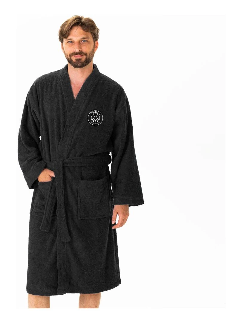 Peignoir adulte 100% coton PSG PREMIUM Noir
