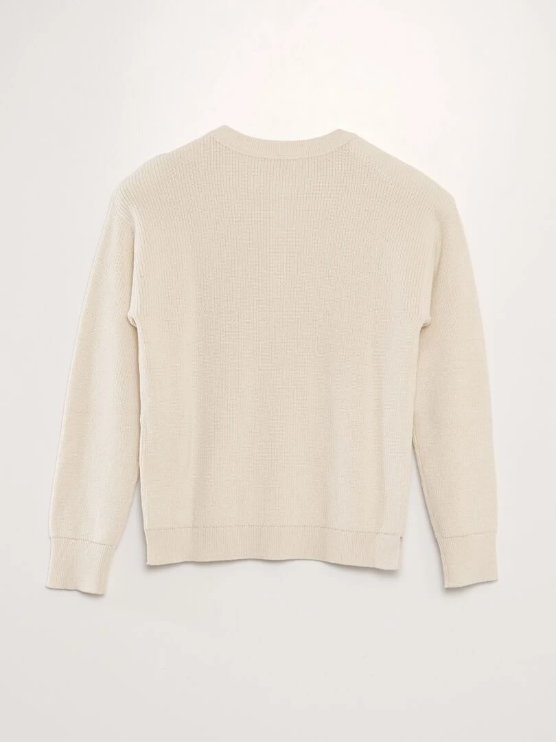 Pull en maille fine jauge Beige