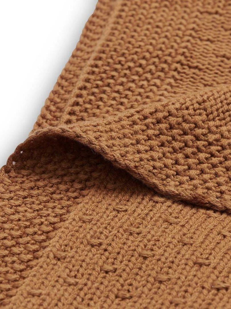 Couverture bébé en coton Bliss knit caramel (75 x 100 cm) Marron
