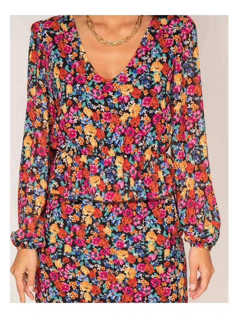 Robe courte motifs IMKIE   Noir