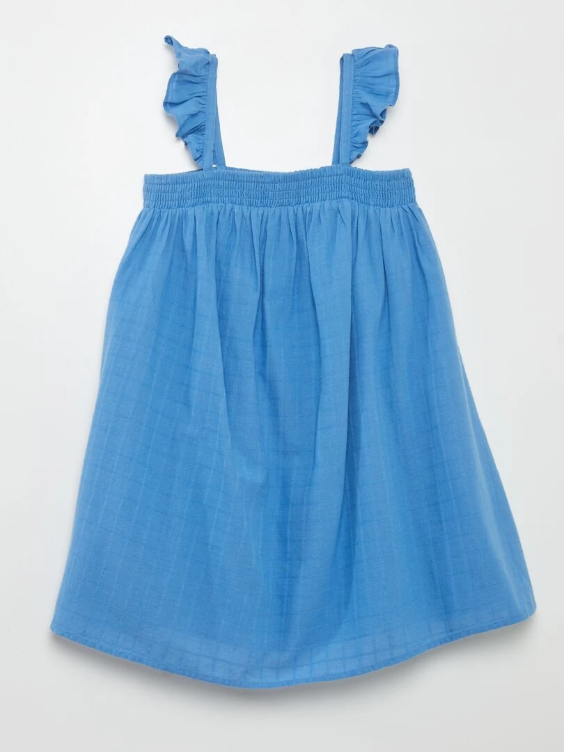 Robe avec bretelles volantées Bleu