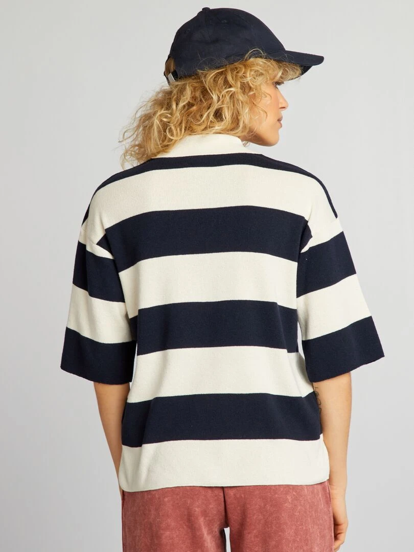 Pull en tricot   Beige/noir