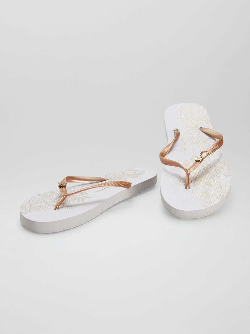 Tongs ananas   blanc