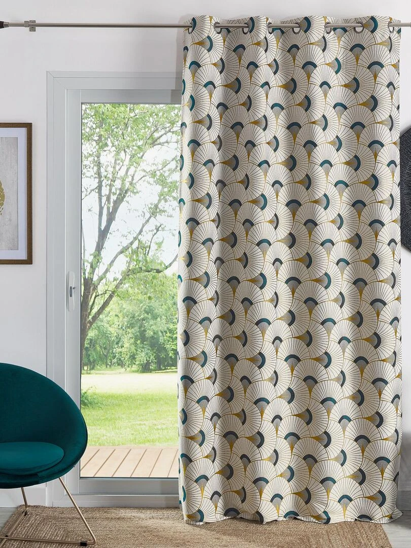Rideau d'ameublement en jacquard Jaune