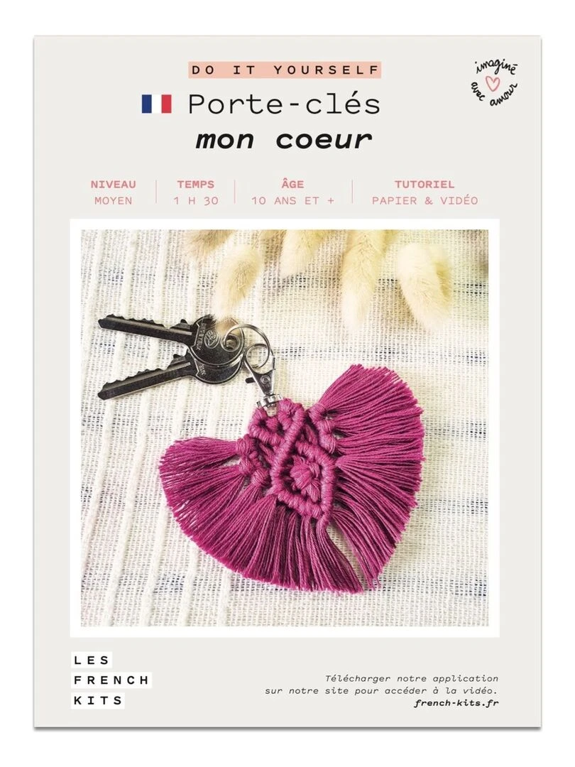 Coffret Macramé Porte clés coeur N/A