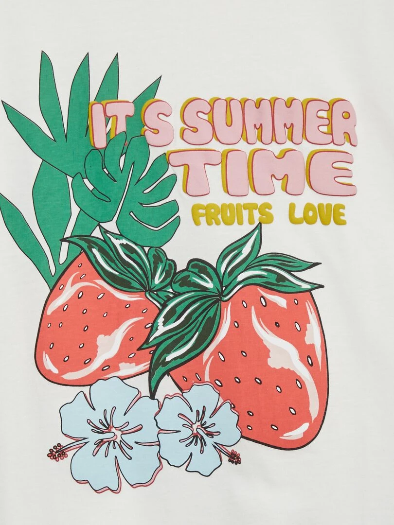 T shirt imprimé 'fruits' Blanc