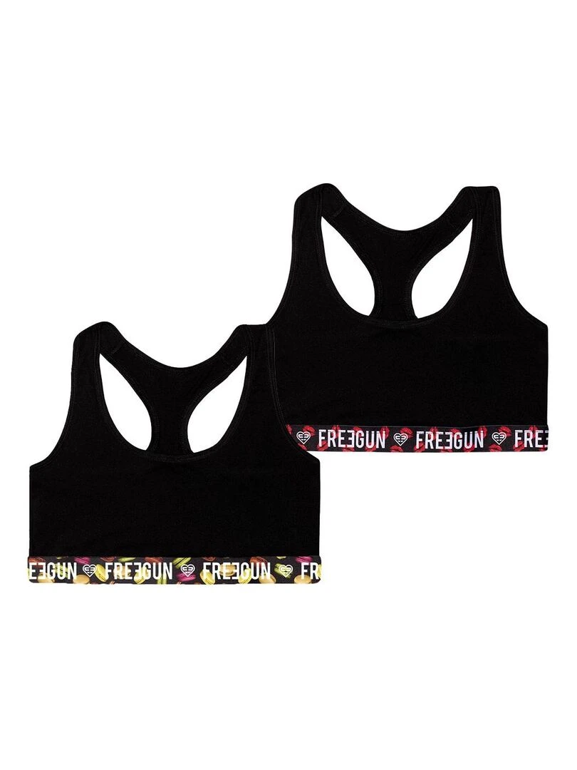 Lot de 2 Brassières fille Best Of Anniversary Fun Freegun Noir