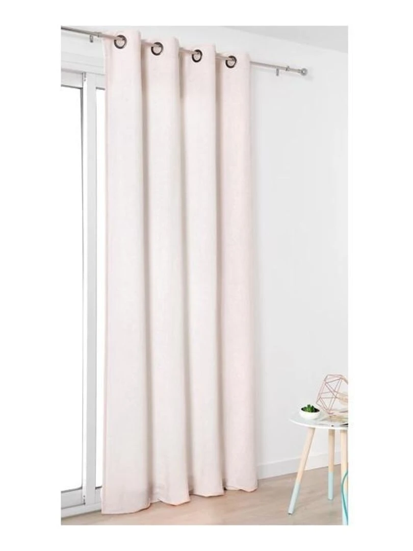 Rideau Aspect Velours Uni Beige sable