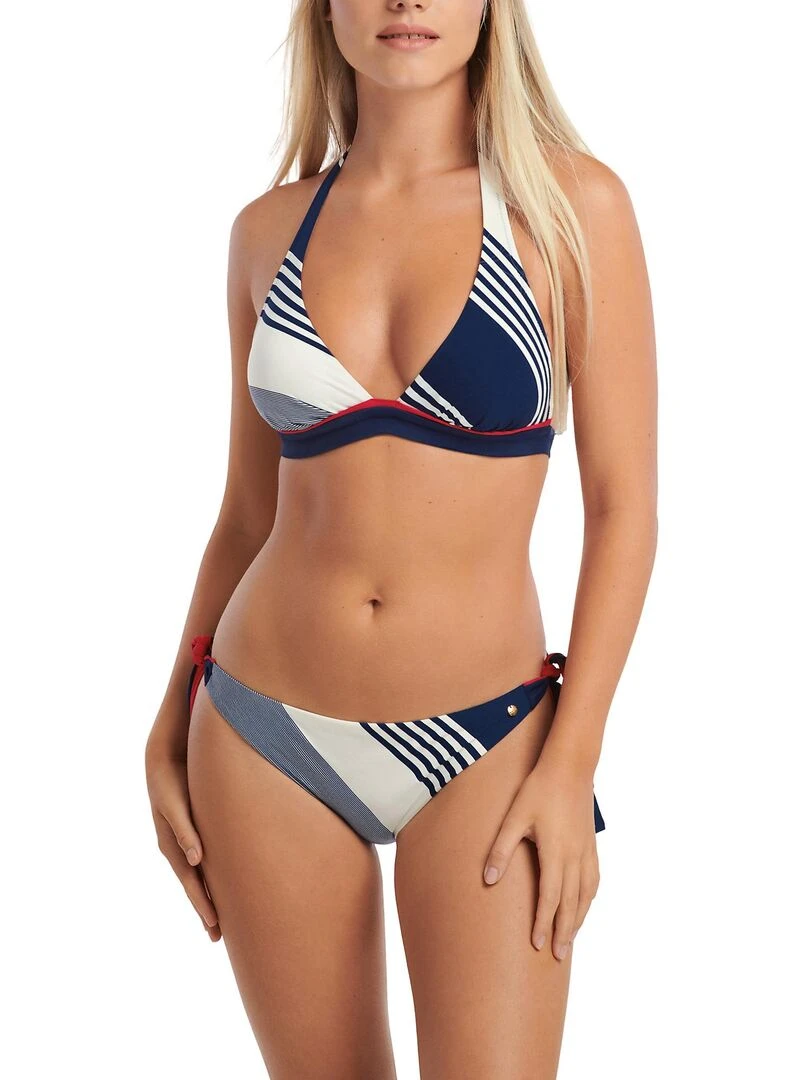 Bas maillot slip de bain à nouettes Quinby   Bleu