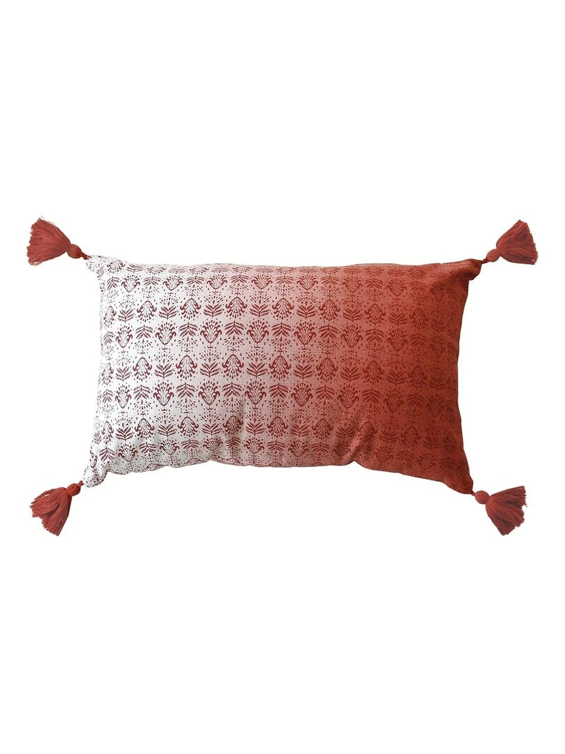 Coussin tie & dye au style exotique Rouge brique